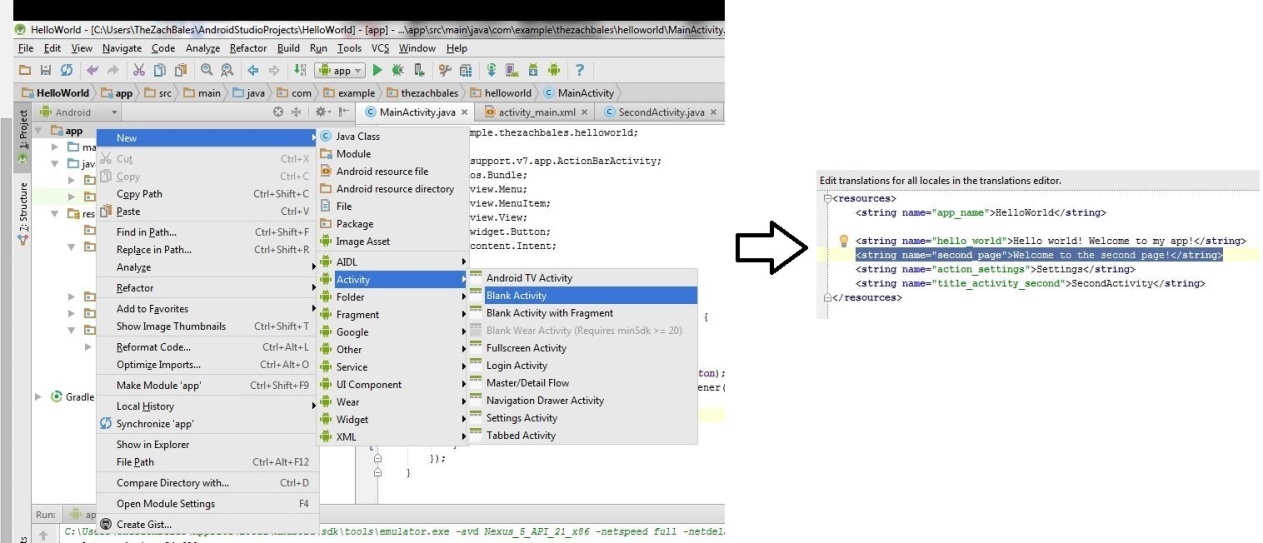 android studio java helloworld dialog box on click button